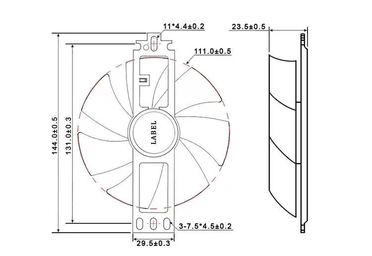 12025 frameless fan design