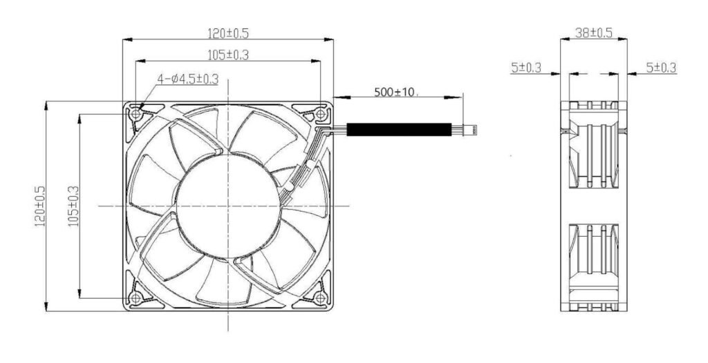 12038 Dual Ball Bearing High-Speed Fan